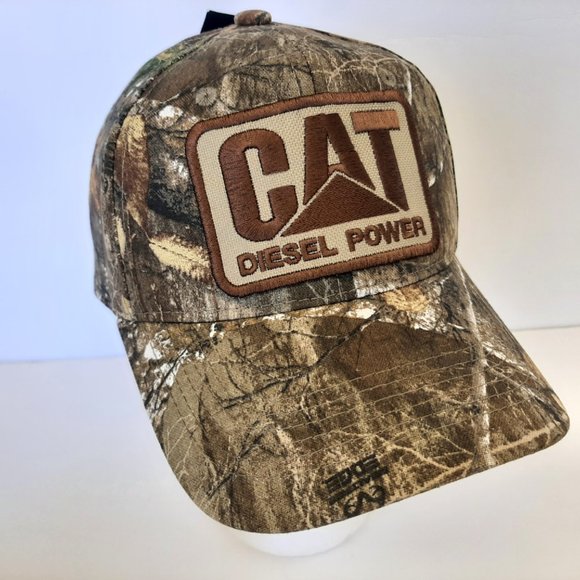 Cat Diesel Power Embroidered Patch Trucker Strapback Camouflage Hat Cap - Picture 1 of 5